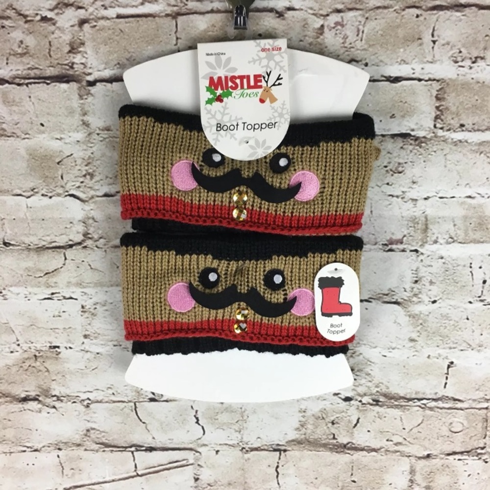 🌵 Christmas Holiday Boot Cuffs mustache new